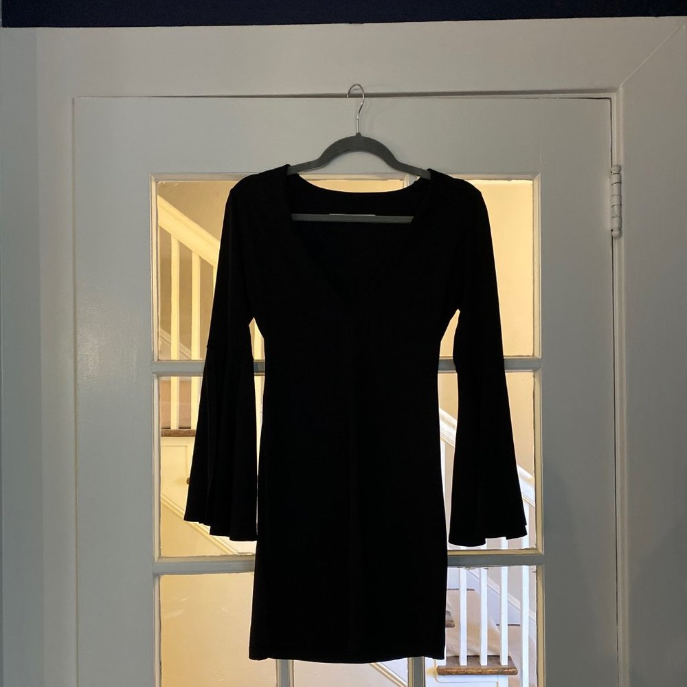 WORN ONCE: Susana Monaco Black Flare Sleeve Dress